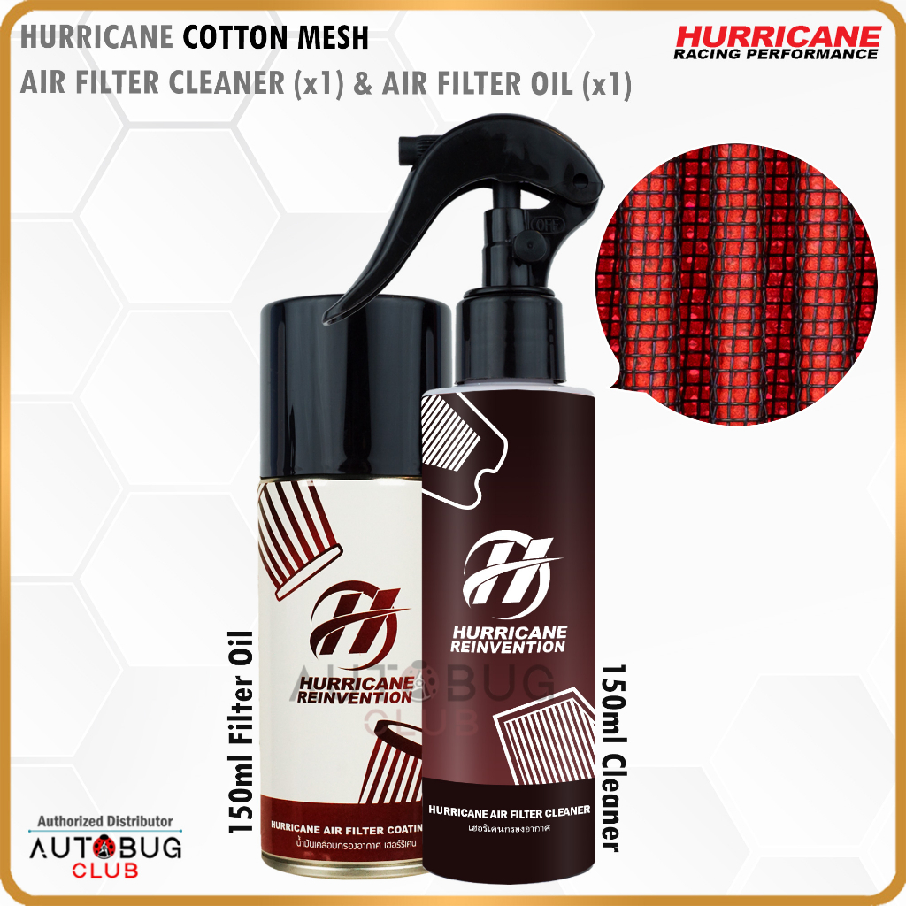 HURRICANE Air Filter Cleaner & Oil Recharger KIT (1 Set) Genuine