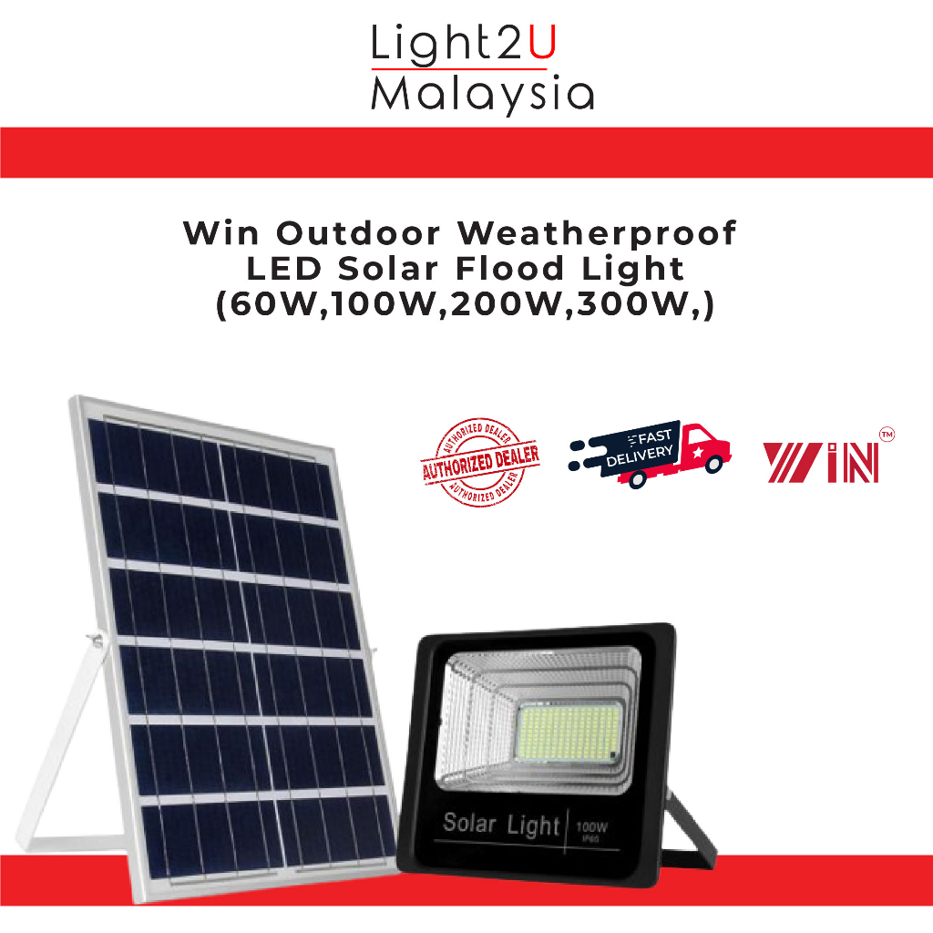Win Outdoor Weatherproof LED Solar Flood Light(60W,100W,200W,300W ...