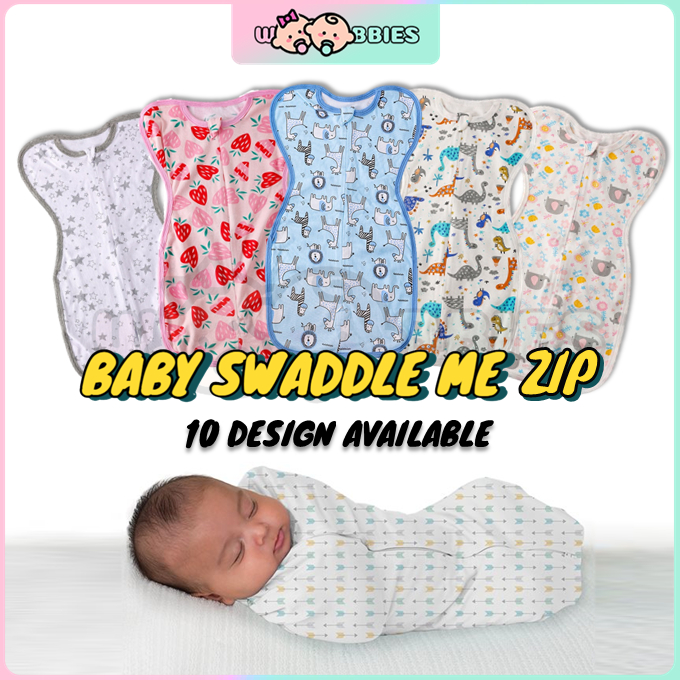 👶🏻Woobbies Newborn Baby Cotton Sleeping Zip Swaddle Blanket Pouch