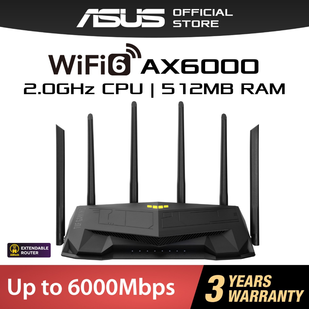 ASUS TUF-AX6000 Wi-Fi 6 TUF Gaming Router AX6000 AiMesh Extendable ...