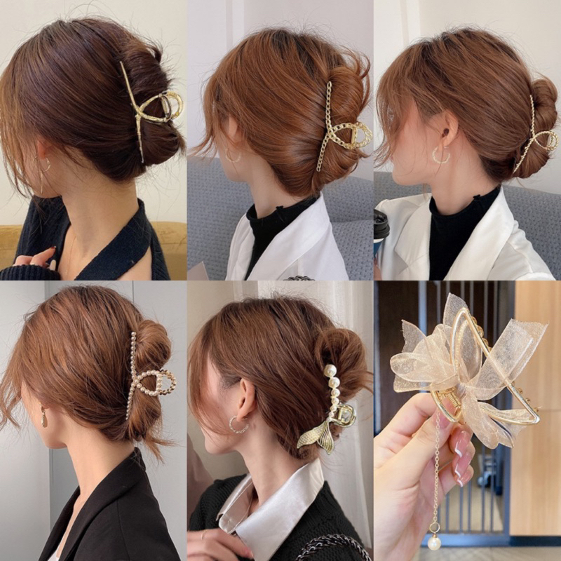 Korea hair clip sempit rambut Shark Clip Metal Clip Hair Accessories ...
