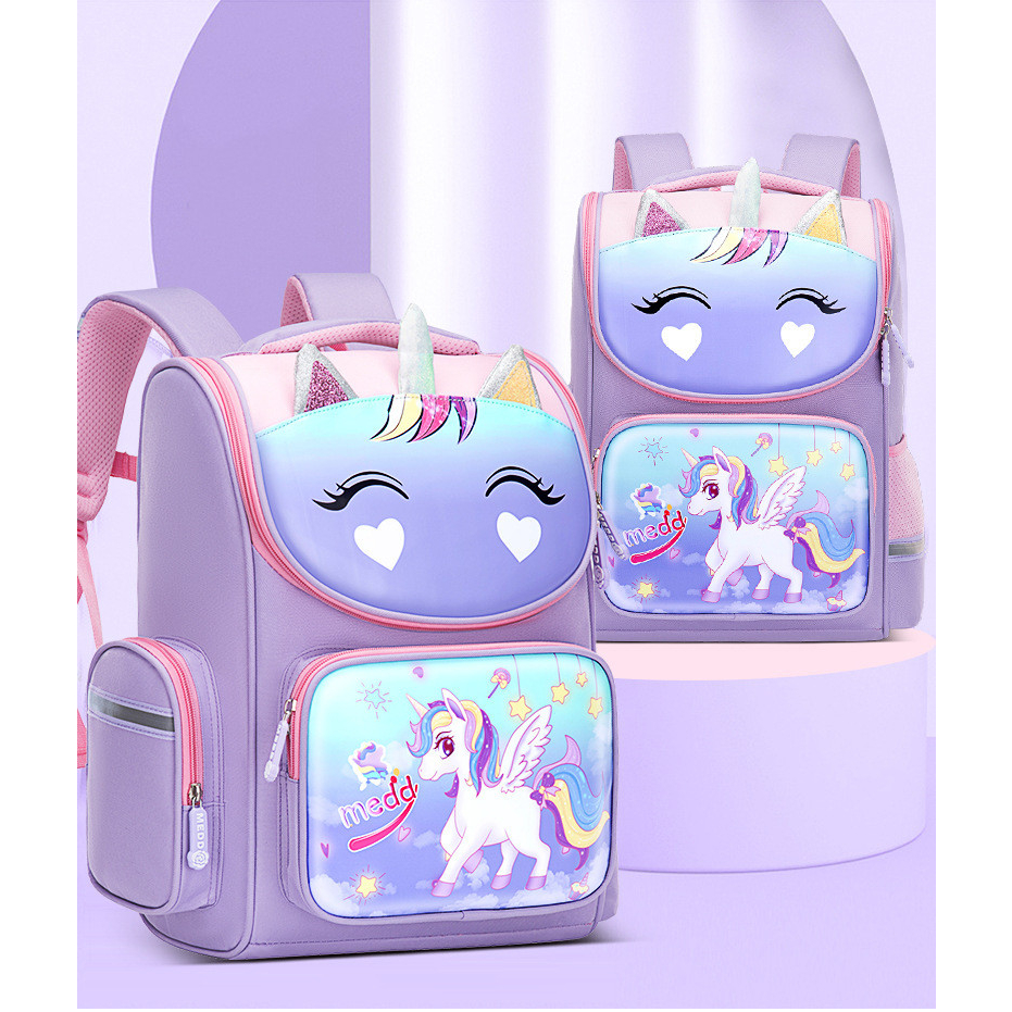 Unicorn School Bag For Girl Kids Waterproof Primary School Backpack Beg Sekolah Perempuan Murah Luggage Bag Lightweight Shopee Malaysia