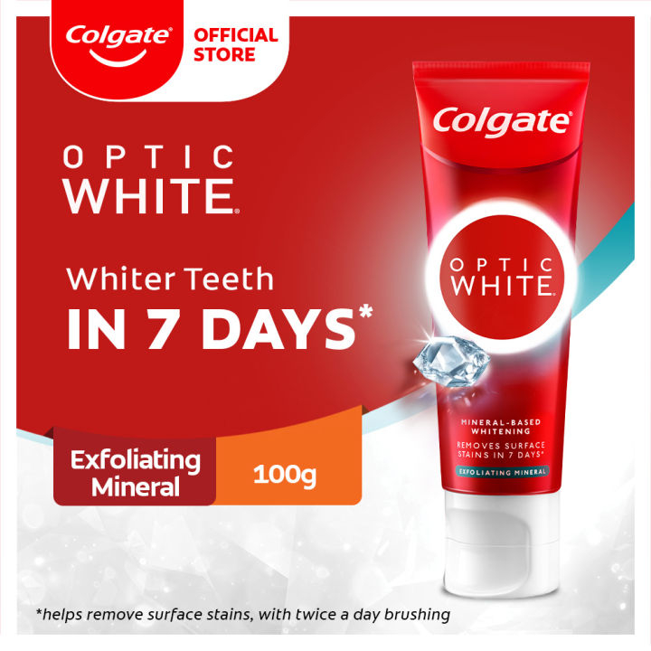 Colgate Optic White Exfoliating Mineral Whitening Toothpaste 100g ...