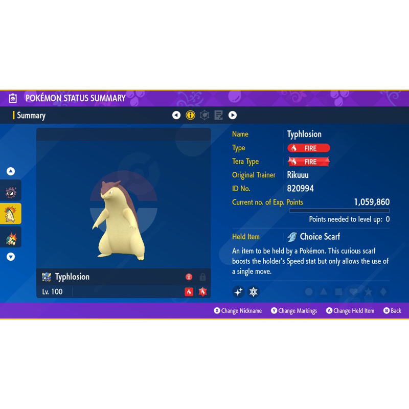 Shiny Hisuian Typhlosion 6IV – Pokémon Scarlet & Violet – EV Trained Or Non-Shiny Option