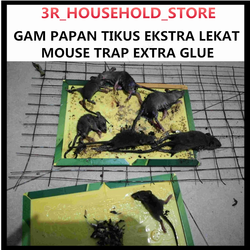 Green Killer Mouse & Rat Sticky Glue Trap Board Pest Control Rats Catcher  Papan Pelekat Tikus