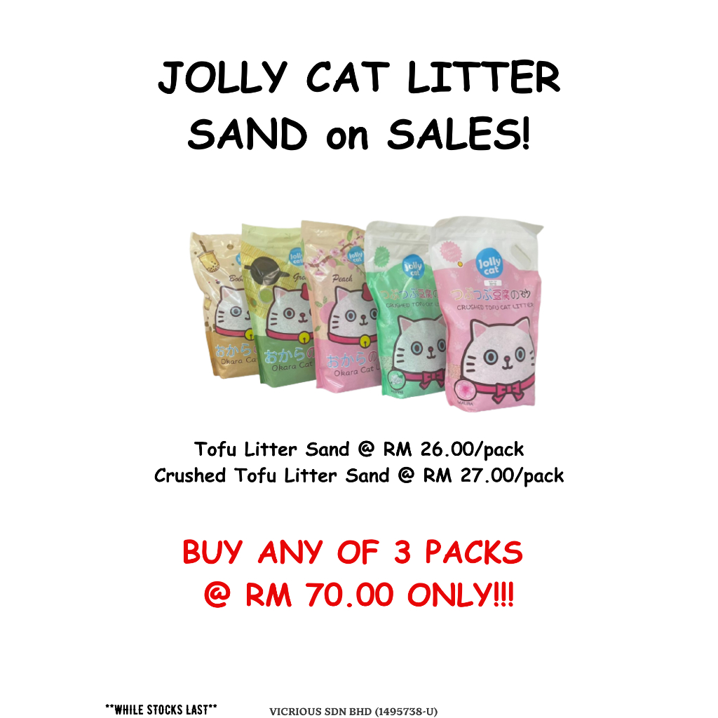 [Ready Stock] BUY 3 RM 70.00! Jolly Cat Okara & Crushed Tofu Clumping