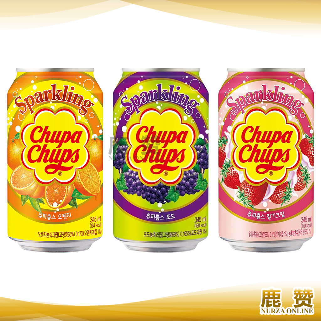 Korea Chupa Chups Sparkling Soda Drinks Grape/ Orange/ Strawberry ...