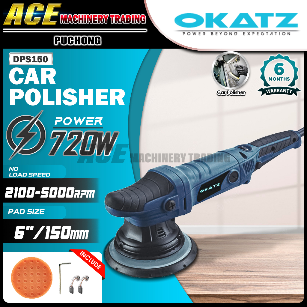 [ OKATZ ] 6-Speed 720W Dual Action Car Polisher DPS150 | 6