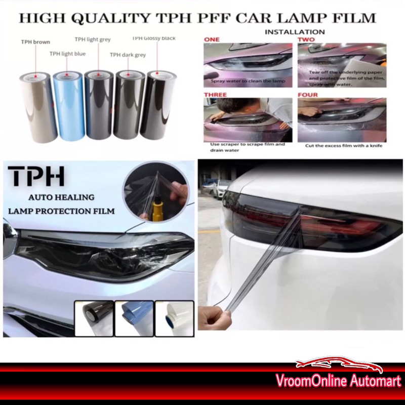 PPF wrapping Tinted headlamp taillamp fog lamp Self Healing TPH Paint