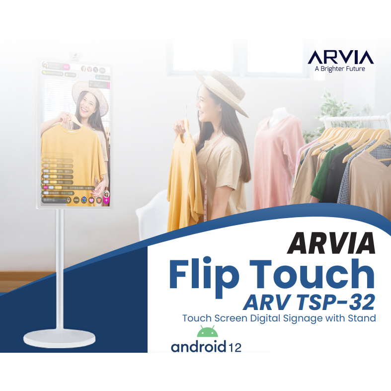 Arvia Flip Touch TSP-32 - 32” Portable Touch Screen Display, Moveable ...