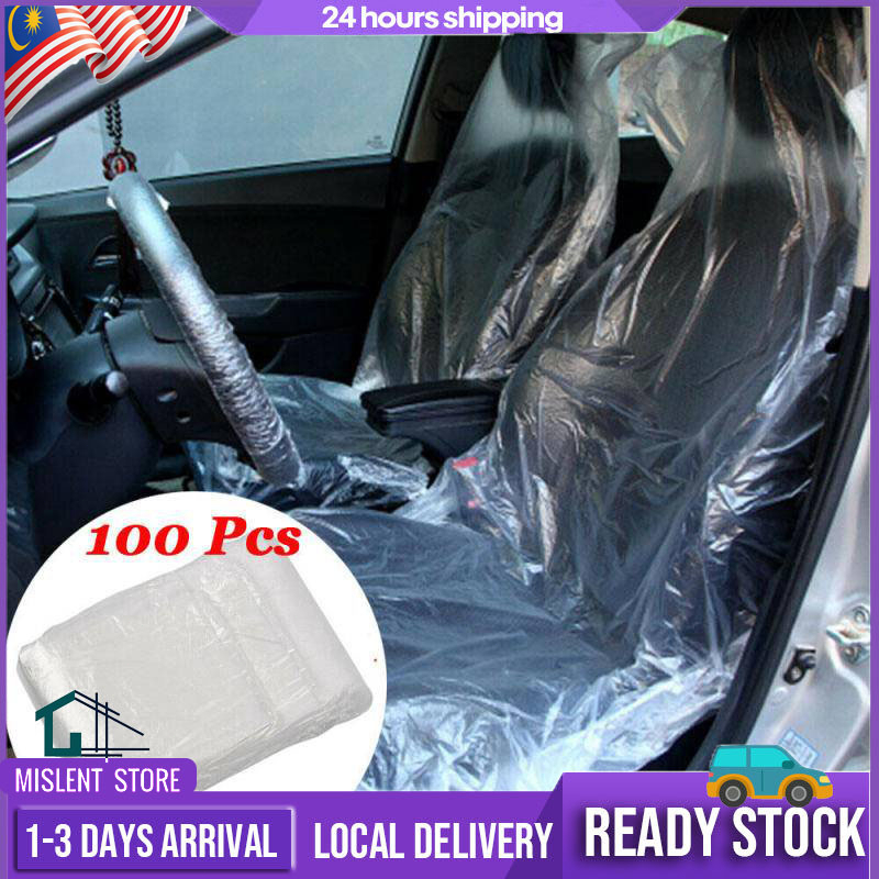 SHIP IN 24H🔥100Pcs Car Seat Cover Car Plastic Seat Cover Disposable