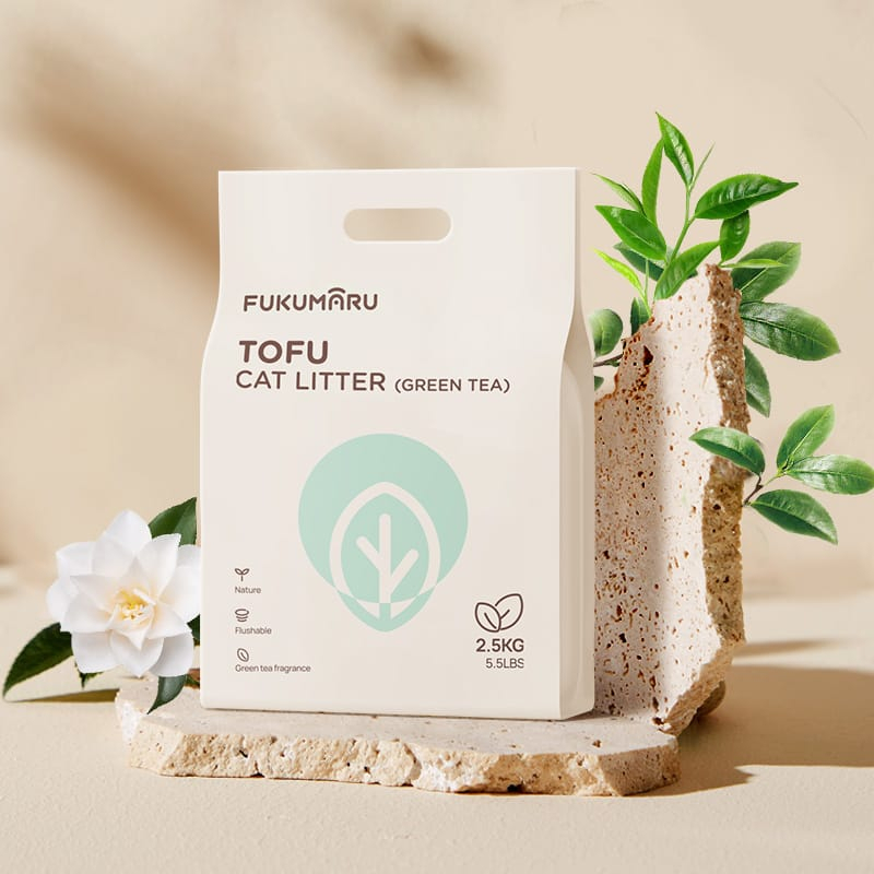 Fukumaru Tofu Cat Litter GREEN TEA [2.5kg / 5.5L] Pasir Kucing Toufu