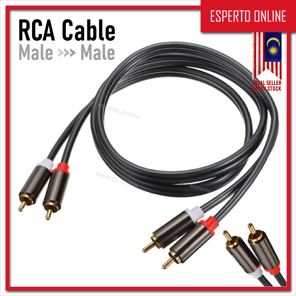 Silver Plated 2RCA To 2RCA Audio Cable – Male To Male HiFi Interconnect (1 Pair)