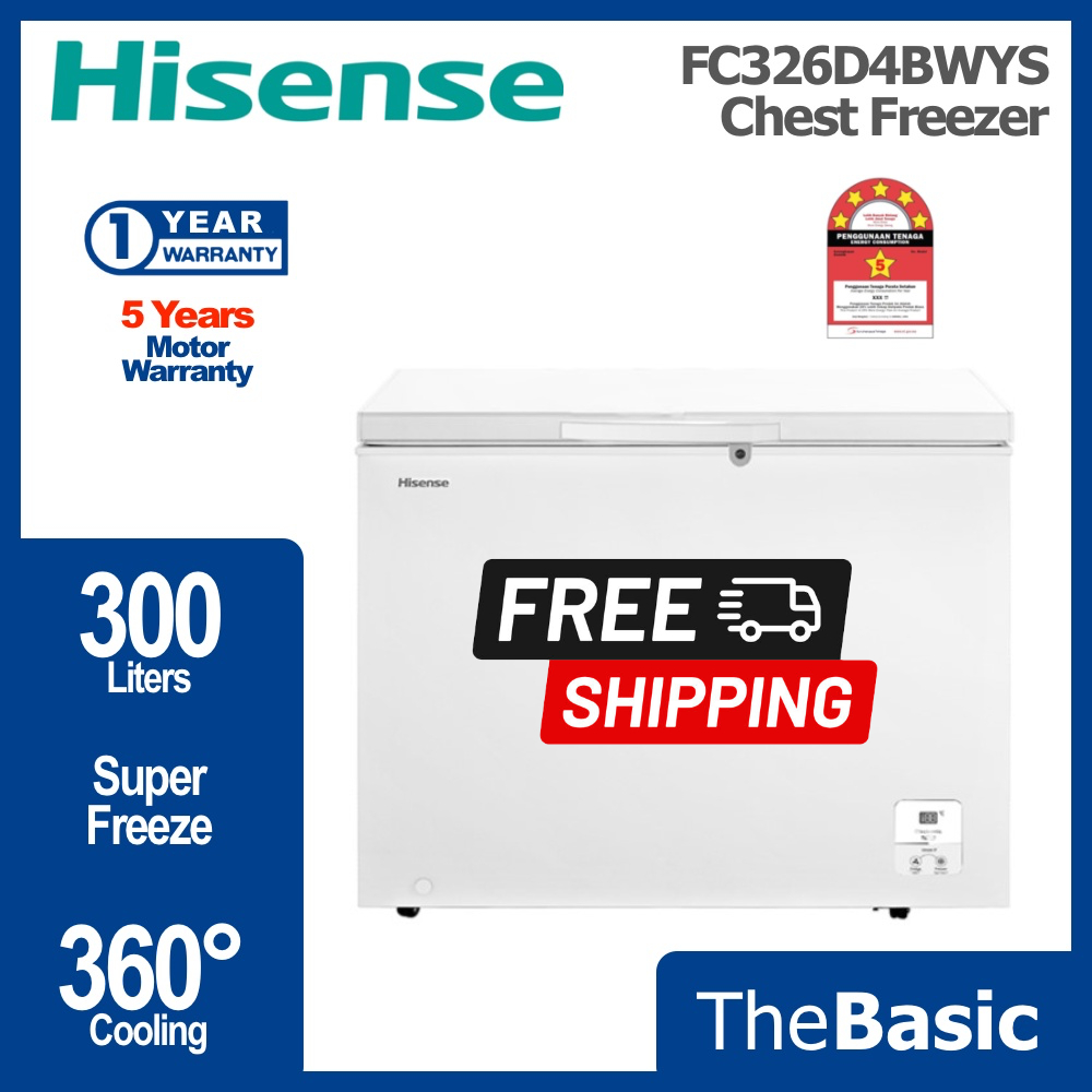 [FREE SHIPPING] HISENSE 8in1 Super Freeze 300L Chest Freezer