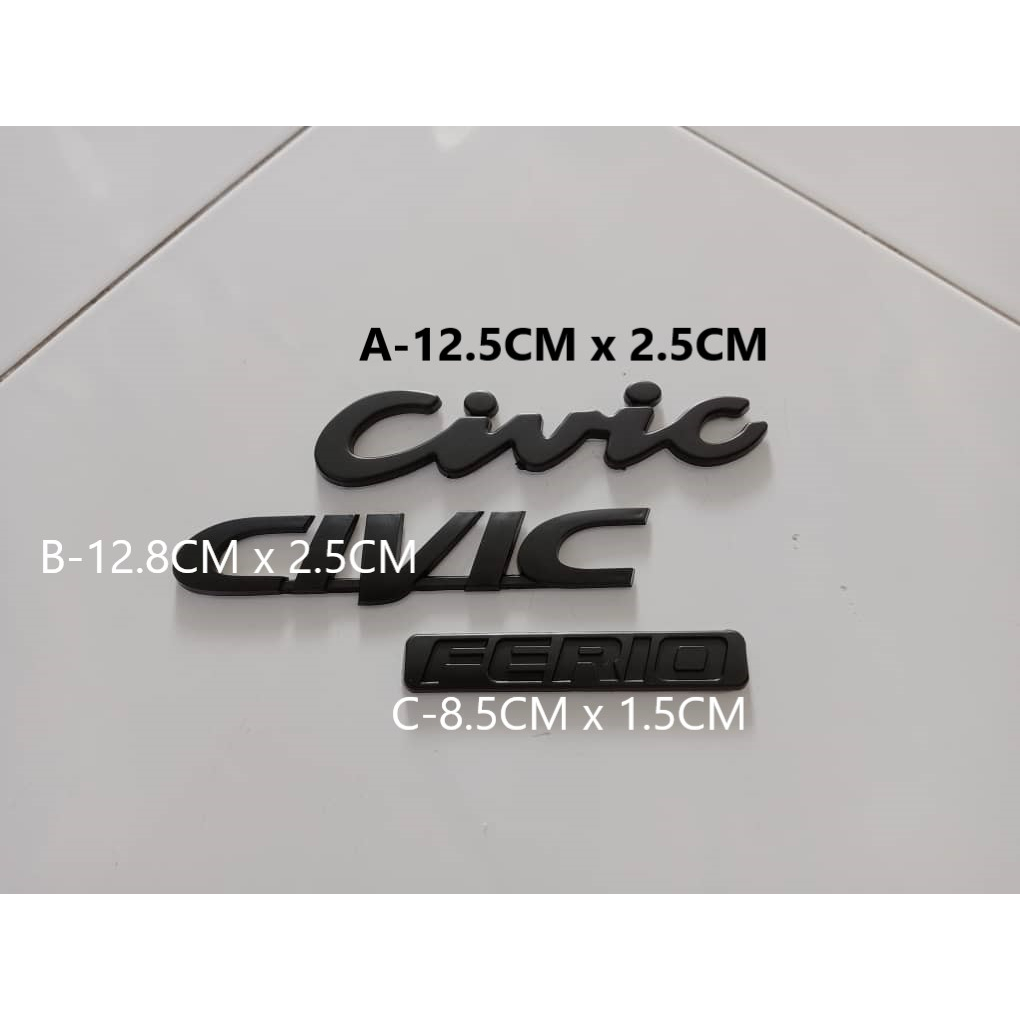 HONDA CIVIC EK EG & FERIO EMBLEM LOGO BLACK COLOR | Shopee Malaysia