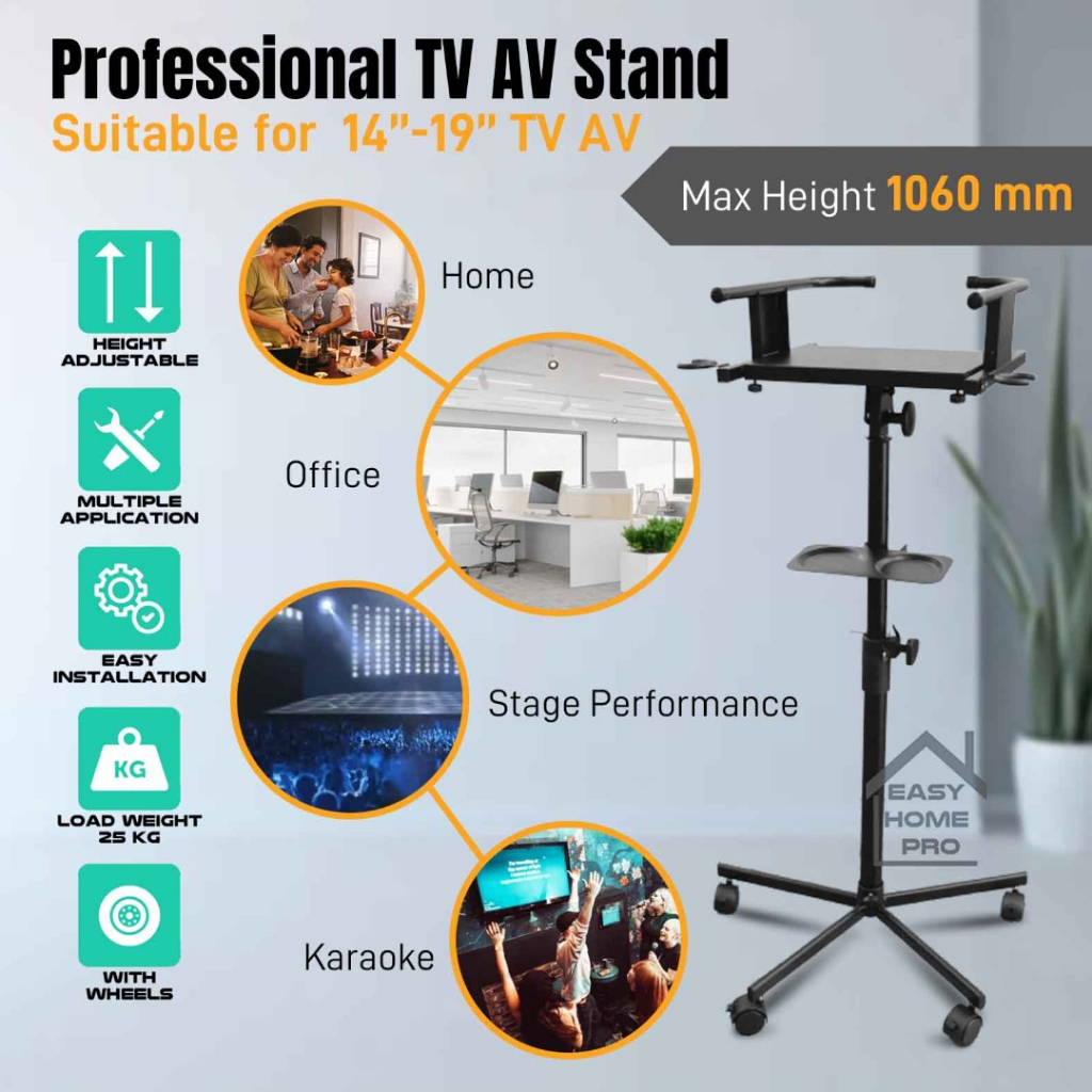 TRANSAUDIO TVS601 CRT TV Stand Monitor TV Stand Mobile TV Stand Mobile