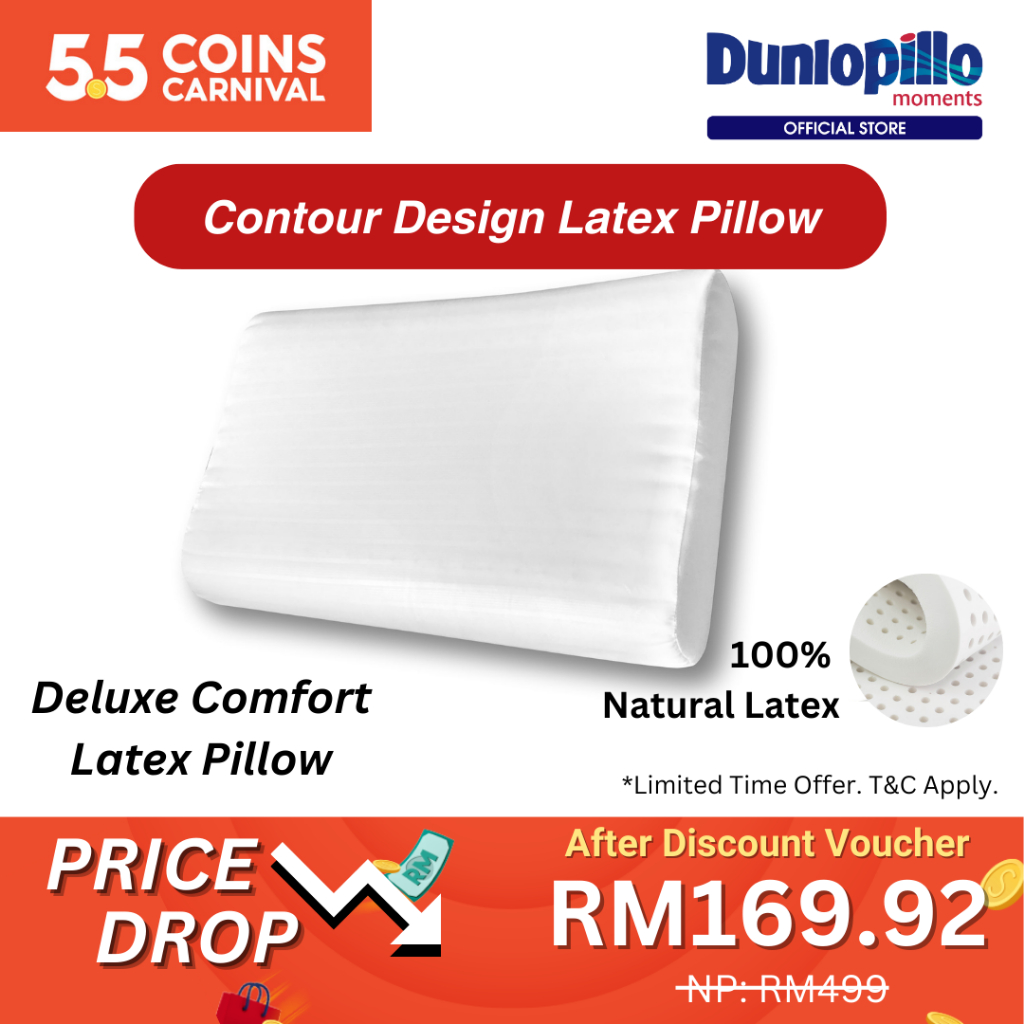 DUNLOPILLO Deluxe Comfort Latex Pillow Contour Shopee Malaysia