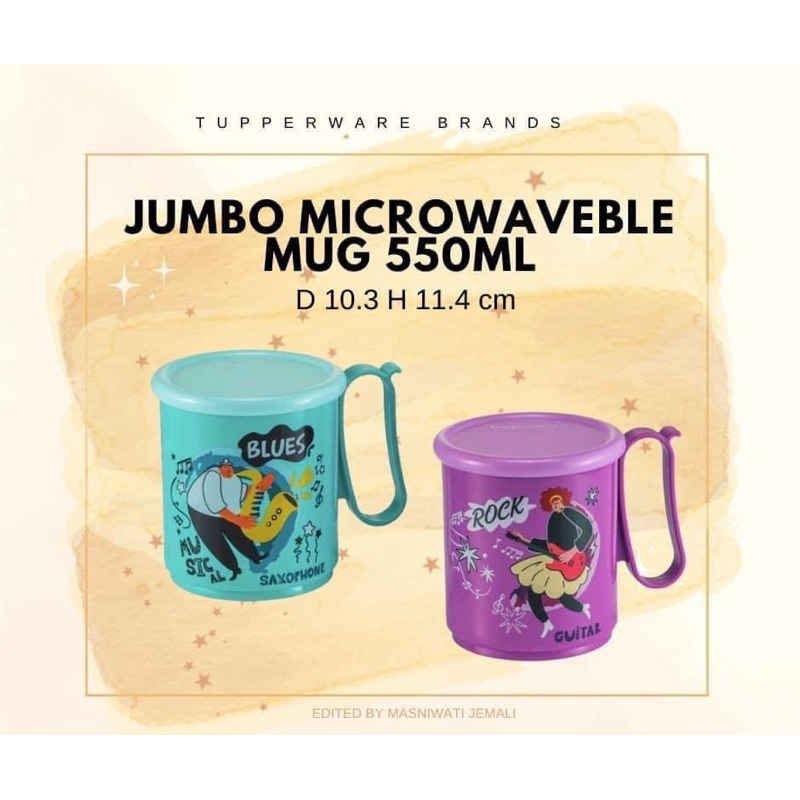 Tupperware Jumbo Microwaveable Mug 500ml/ Reheatable Mug/ Micro Oven/ Coffee  Mug