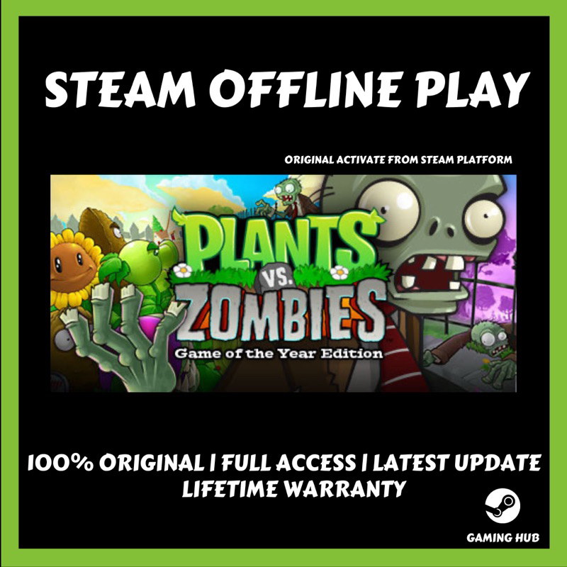 Plants Vs. Zombies GOTY Edition Steam Offline Game - Full DLC ...