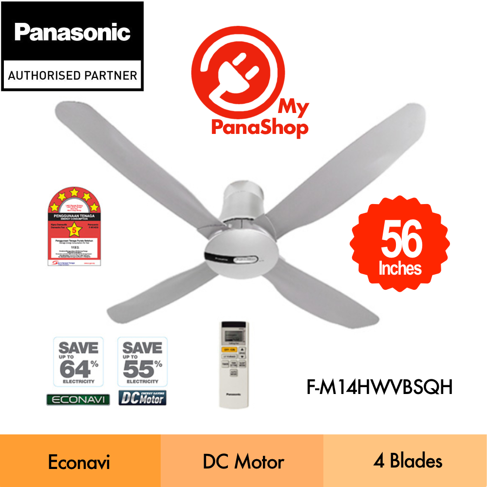 Panasonic ECONAVI 4 Blades DC Motor Ceiling Fan (56") FM14HWVBSQH / F