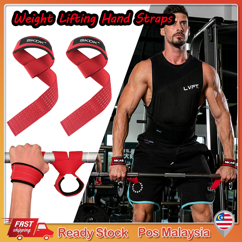 Heavy Duty Weight Lifting Hooks Wrist Support Strap Power Gripper Chin ...