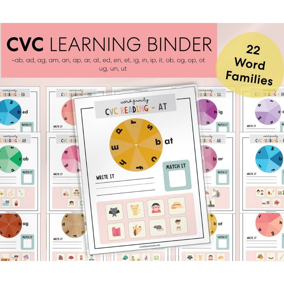 A312 – [PDF] CVC Learning Binder 5 sets 44 pages - preschool montessori ...
