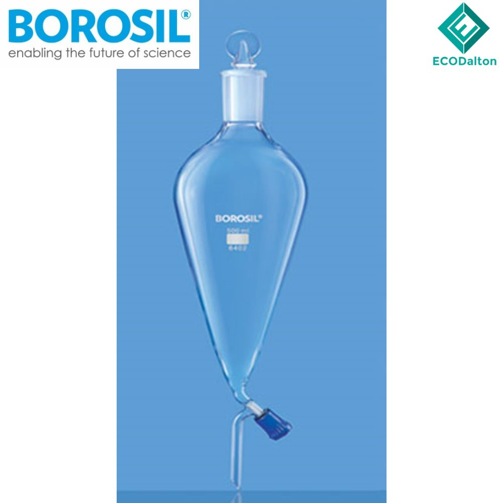 BOROSIL Separating Funnels 250ml, Pear Shape, Boroflo Stopcock with