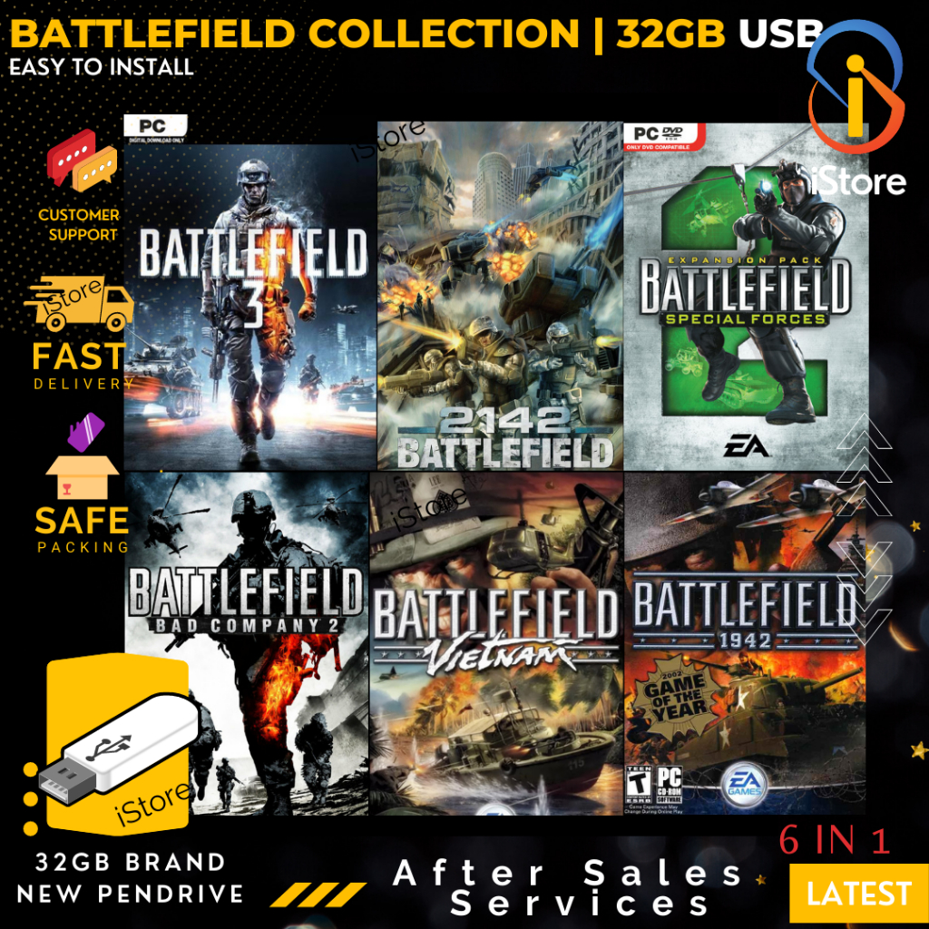 Battlefield collection PC GAME 64GB Pendrive [ Plug Install and Play ...