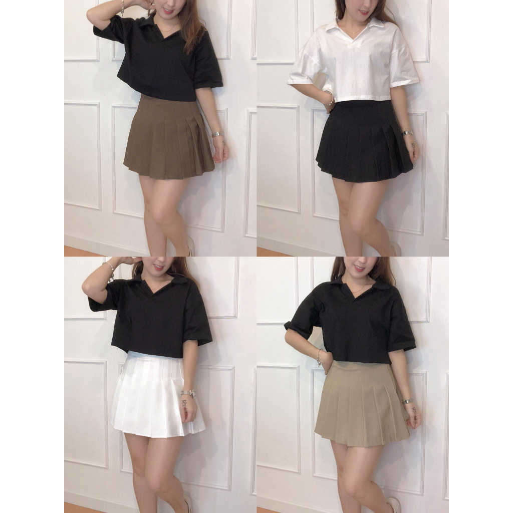 SMLXL2XL women‘s mini skirt high waist color pleated skirt short女装迷你裙高腰 ...