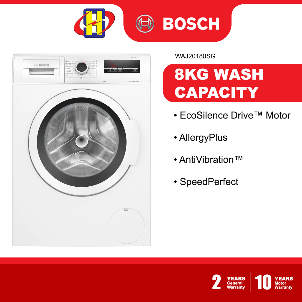 Bosch Washing Machine (8kg) EcoSilence Drive™ With AllergyPlus Series 4