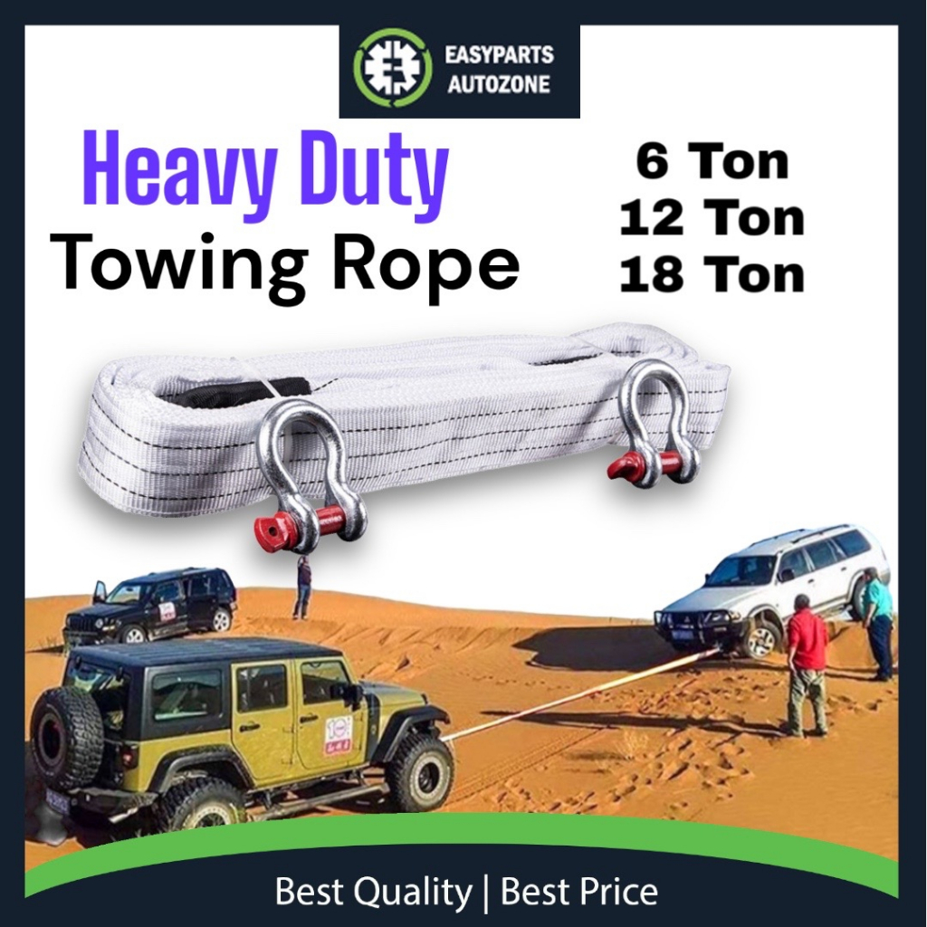 Autozone Heavy Duty Towing Rope 5 Meter 18Ton 12Ton 6Ton OffRoad SUV