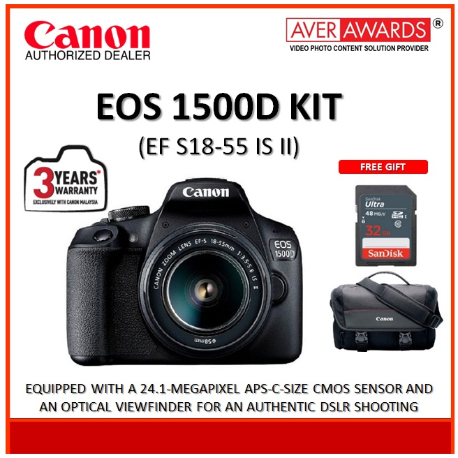 Canon EOS 1500D (EF S1855 IS II) KIT DSLR CAMERA Canon Malaysia