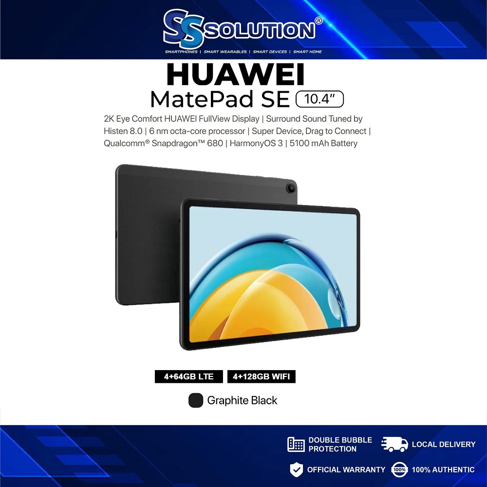 RAM HUAWEI 64GB HUAWEI 128GB Malaysia (4GB + I (4GB | LTE + RAM MatePad / 2K FullView SE WiFi Eye Comfort 10.4\