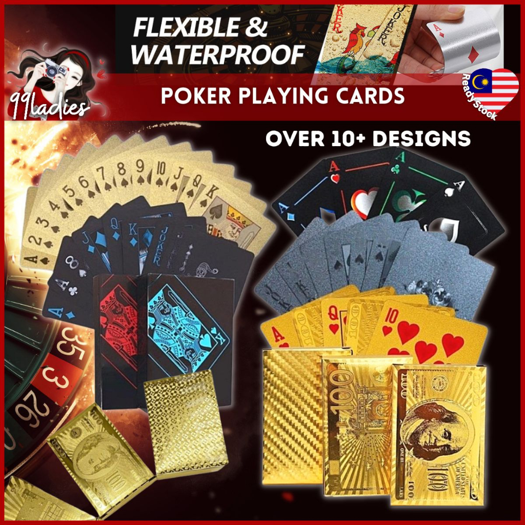 Gold Premium Poker Card Waterproof Plastic Foil Luxury Poker Card ...