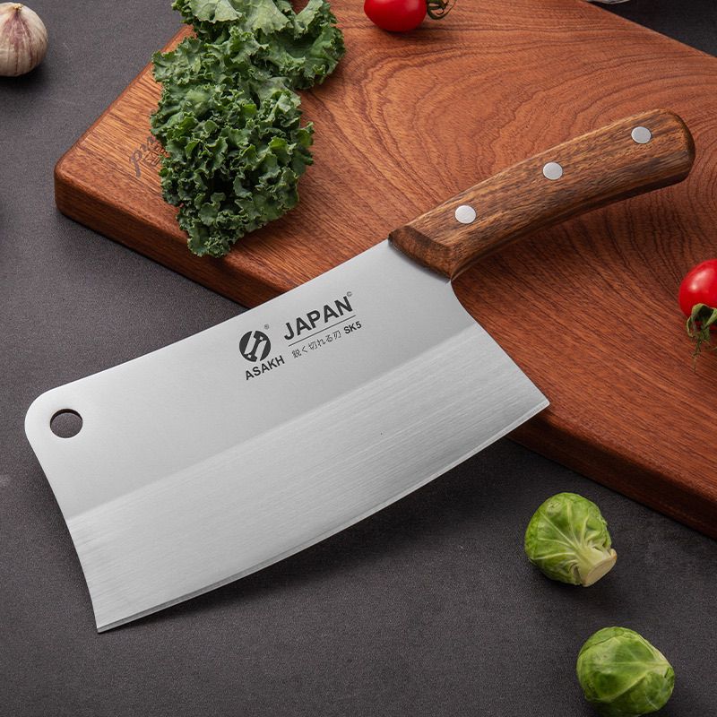 Japan SK5 sharp Kitchen Knife with solid wood handle /pisau dapur tajam ...