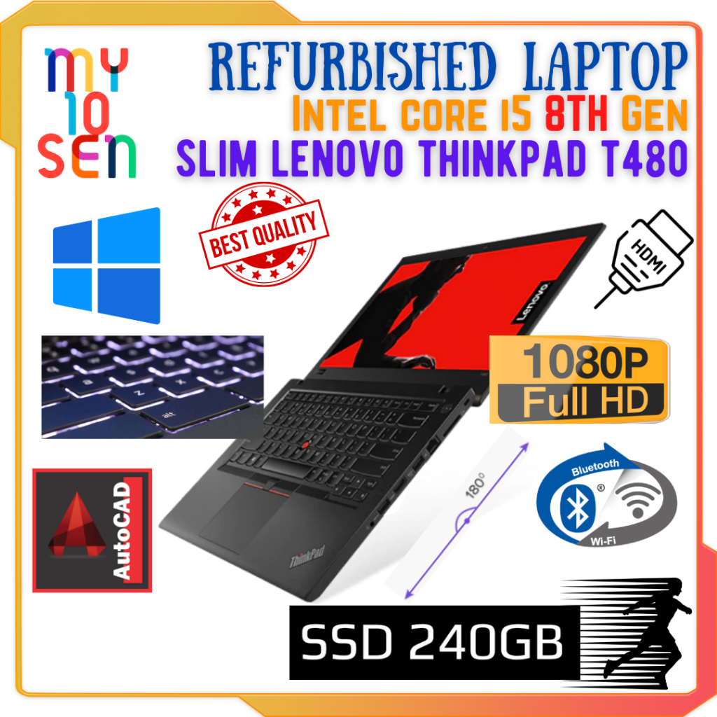 Lenovo ThinkPad Laptop T440 T450 T460 T470 T480 i5 i7 6th 7th 8th Gen