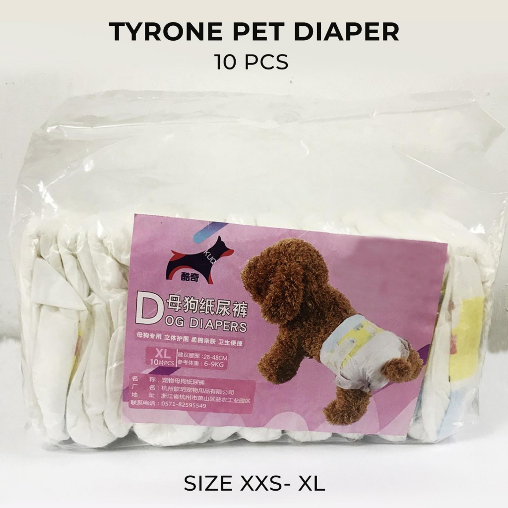 TYRONE Disposable Female Pet Diapers For Cat&Dog Size(XXSXL) Shopee