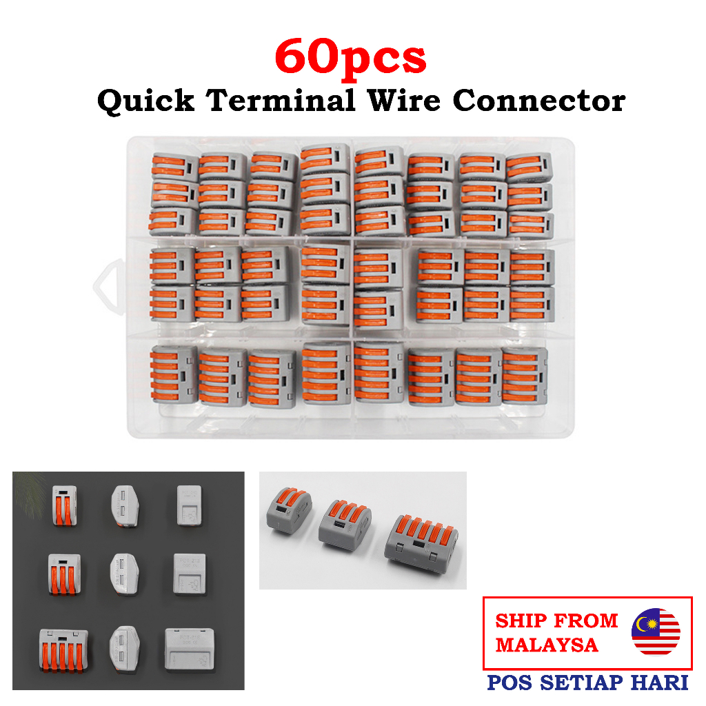 60pcs Quick Terminal Wire Connector - quick connector | Shopee Malaysia