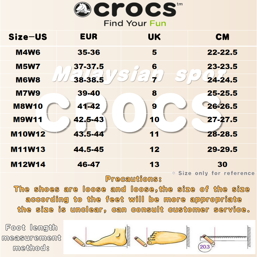 Crocs Classic Clog Shoes Anti Slip Mules Sandals Size EU 35 47 By Malaysia Official Store Large casual lazy hole shoes