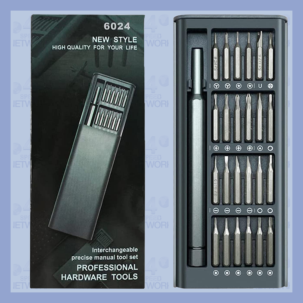 24 In 1 Screwdriver Kit Magnetic Bits TORX HEX Precision Dismountable ...