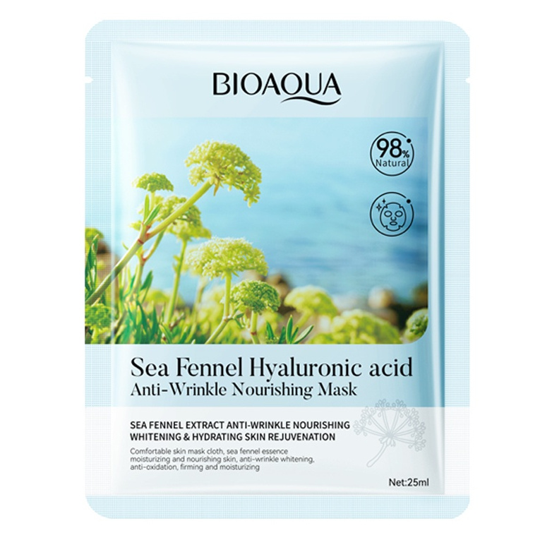 BIOAQUA Sea Fennel Hyaluronic Acid AntiWrinkle Nourishing Facial Mask Hydrating Moisturizing