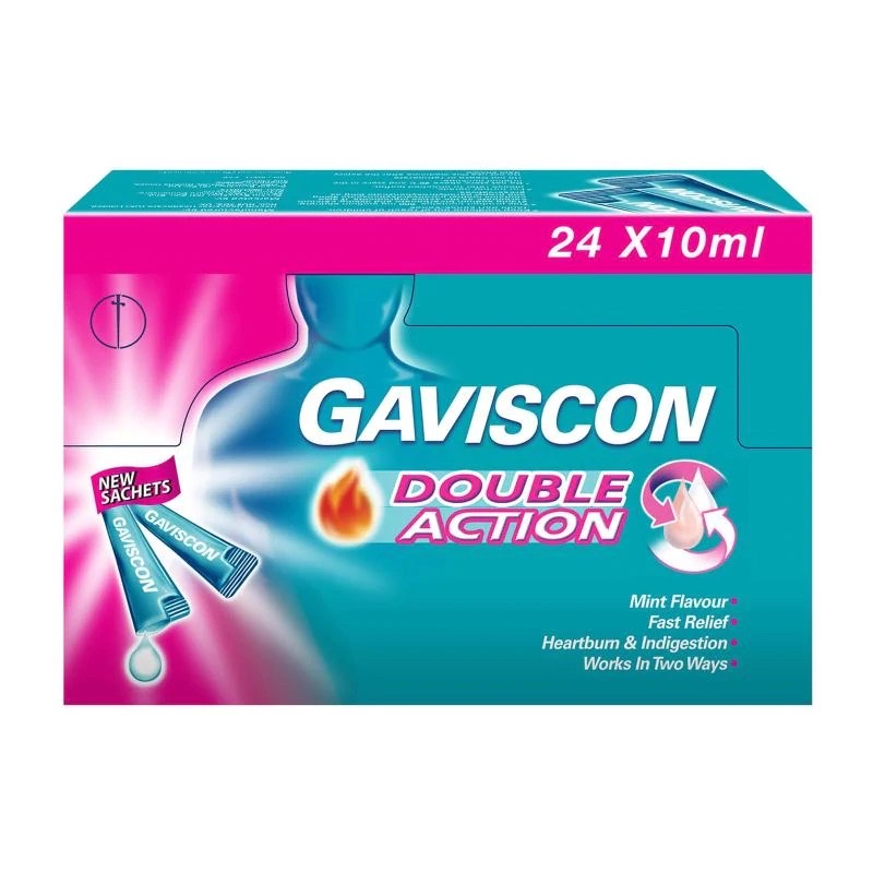 Gaviscon Double Action New Liquid Sachets 24 Sachets x 10 ml (For