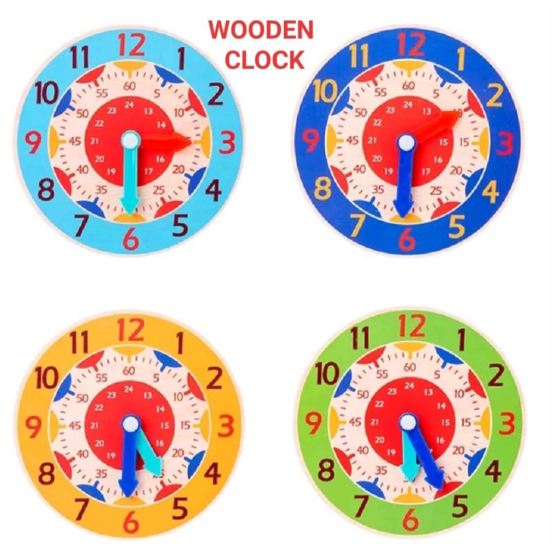 Children Educational Montessori Wooden Clock Toys for Early Learning ...