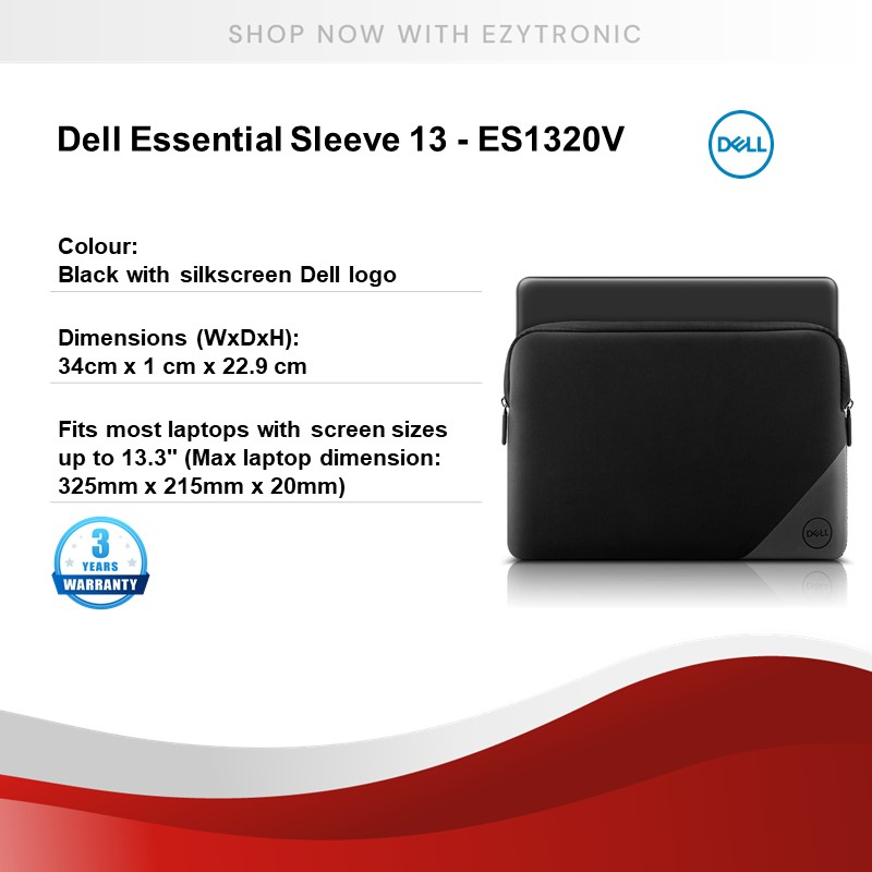 Dell Essential Sleeve 13 ES1320V DP N 460 BCOJ Black 3