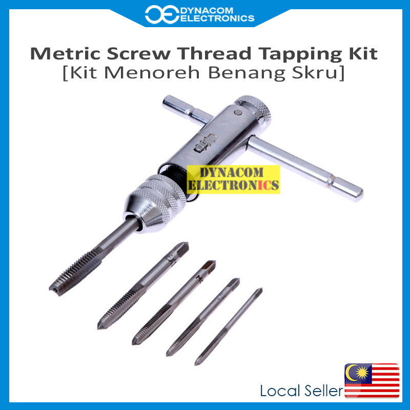 T Handle Ratchet Tap Wrench Metric Screw Thread Tapping Kit [Kit ...