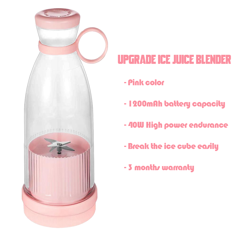 6 Blades Cordless Fruit Juice Blender 420ml Highspeed Ice Blender Jus