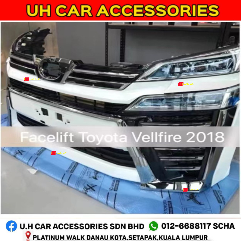 TOYOTA VELLFIRE AGH30 2015 CONVERT TO 2018 BUMPER GRILLE HEADLAMP HEAD