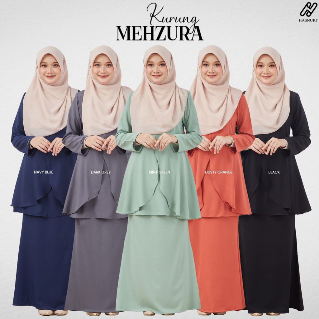 Hasnuri Mehzura Kurung Midi Moden Muslimah Pleated Nursing Dan Wudhu