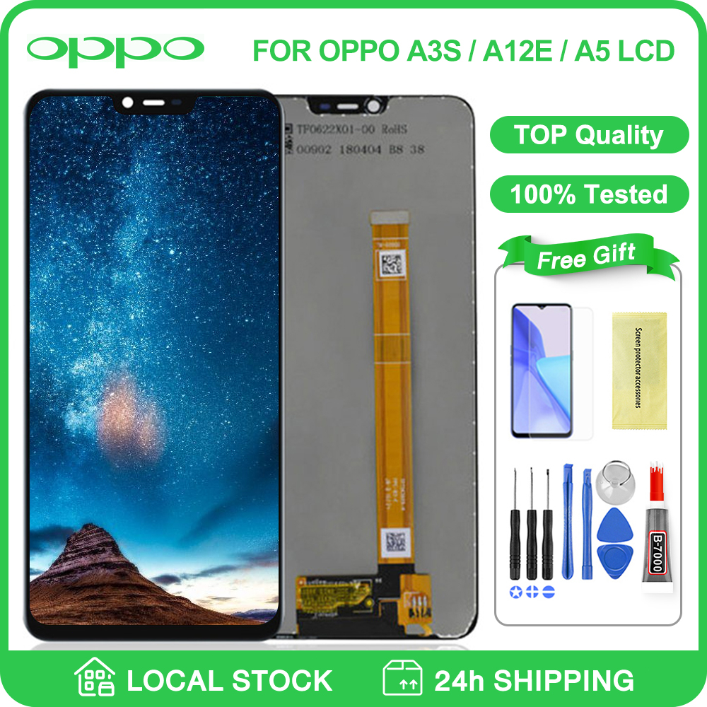 Original Lcd With Frame For Oppo A3s A12e A5 Displaytouch Screen Digitizer Assembly For Oppo 0800