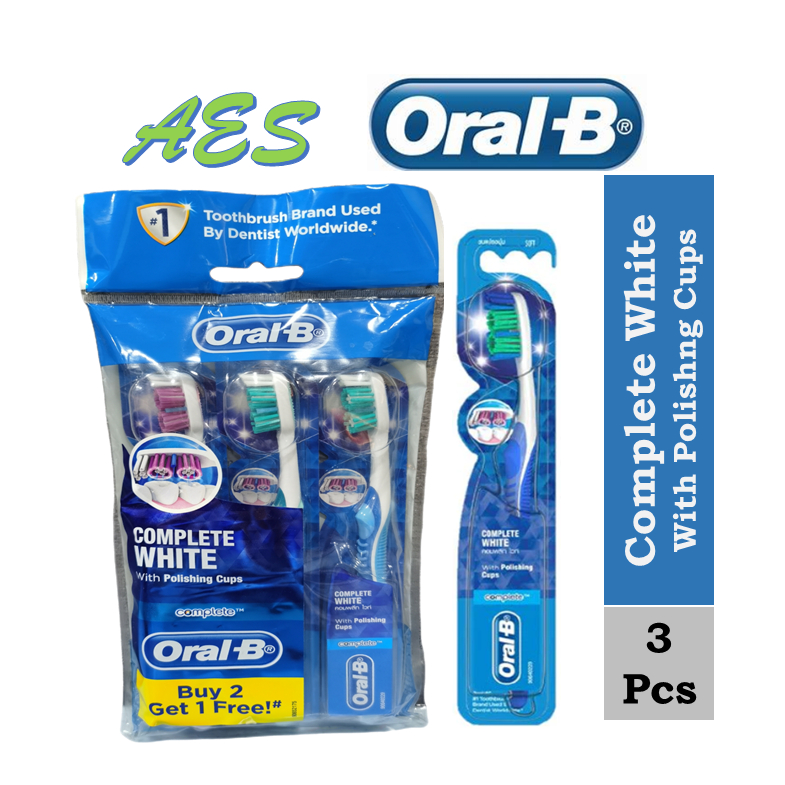 OralB Complete White With Polishing Cups Manual Toothbrush (3 pcs) Soft Shopee Malaysia